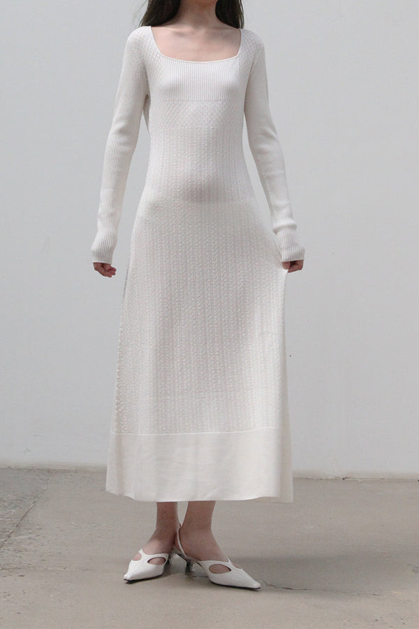 SWAYING/KNIT seamless dress SW212LS01 white PS22
